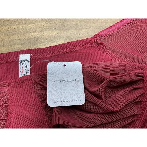 Free People On The Run Bustier Ruched Mesh Ribbed Bodysuit Large NWT - Picture 5 of 13